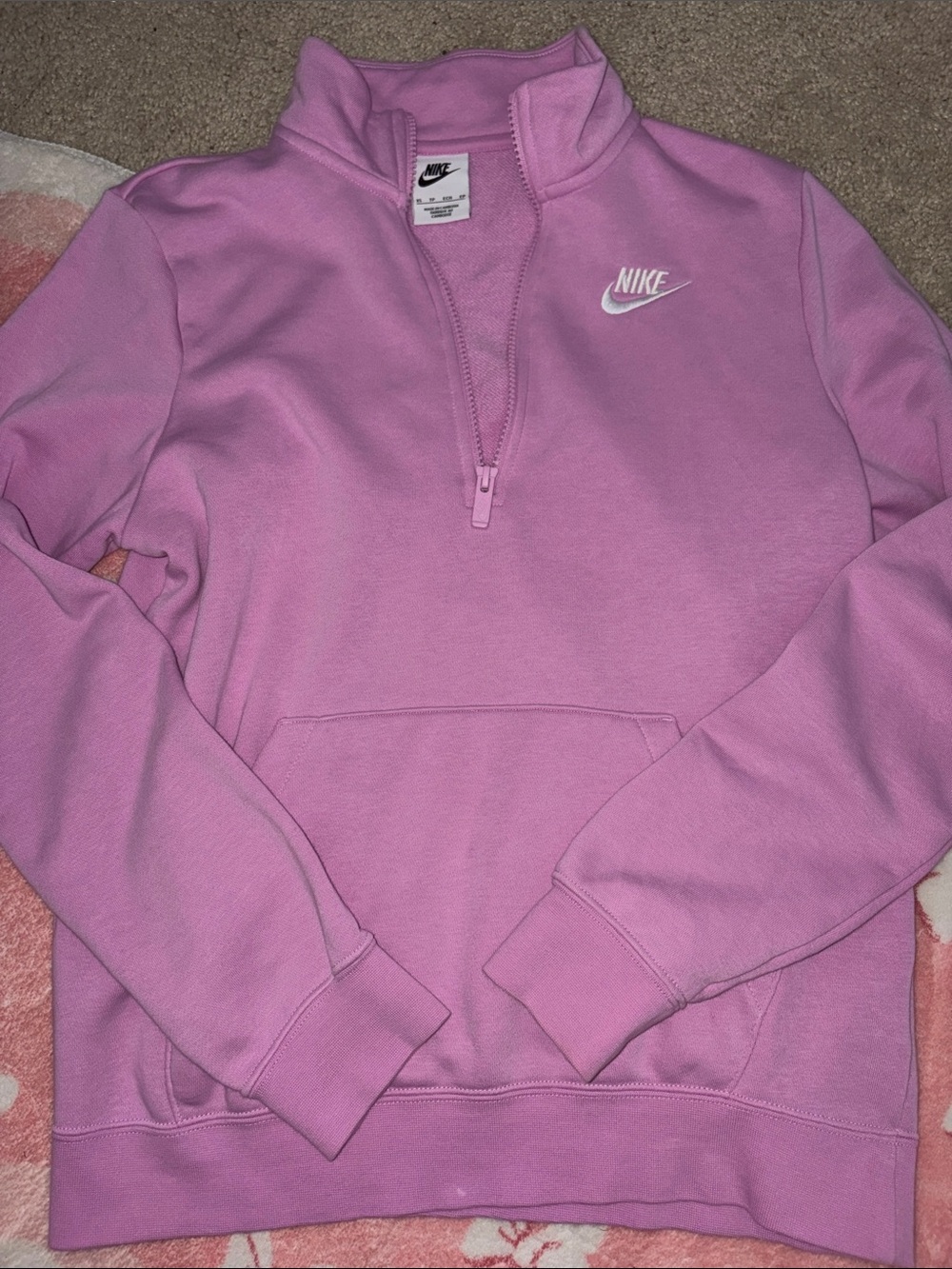 Nike Light Pink Half-Zip Sweatshirt
